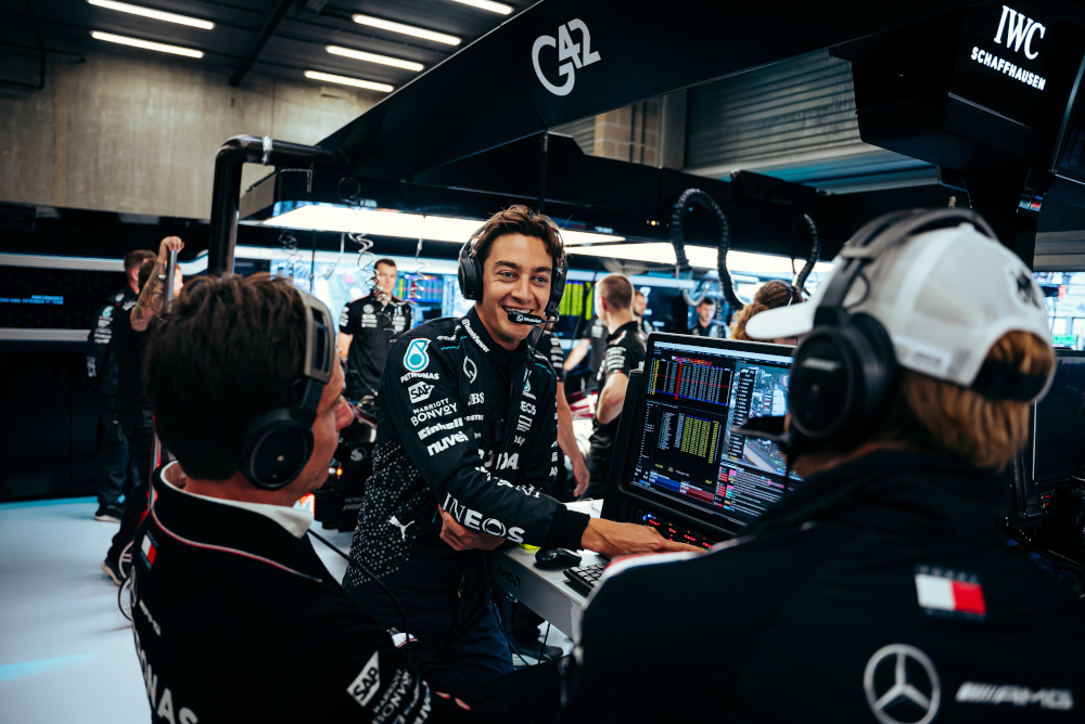 The Formula 1 Mercedes team